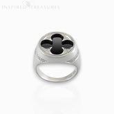 Gothic Quatrefoil Black Onyx - Ring